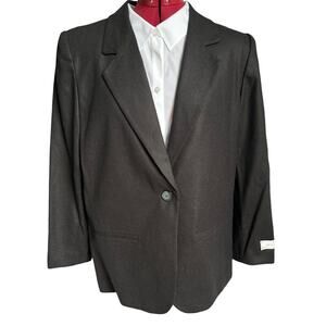 Sag Harbor‎ Vintage New Dead Stock Size 12 P 100% Wool Back Oversized Blazer